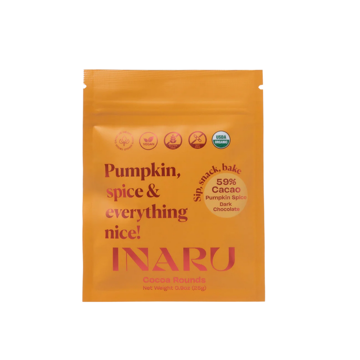 Inaru - 59% Cacao Pumpkin Spice Chocolate Rounds — Case Integrative Health
